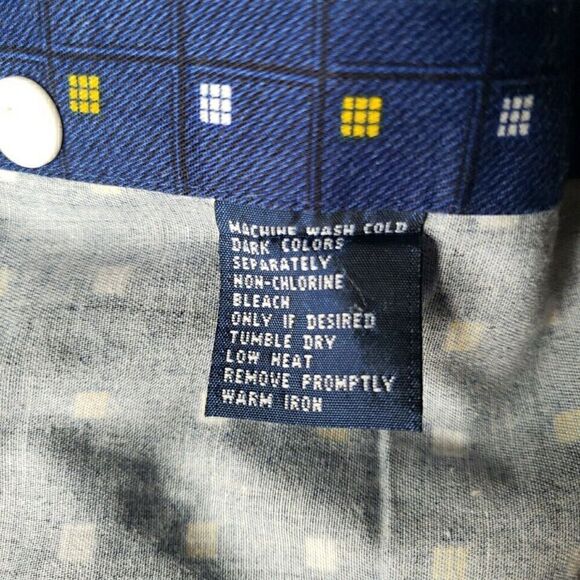 Chaps Ralph Lauen Mens Shirt Size Med Short Sleeve Button Up Blue 100% Cotton - Picture 10 of 13